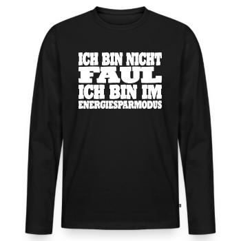 Lustig Spruch Geschenkidee - Männer Premium Bio Langarmshirt - Schwarz - Vorne - Nico (187cm)