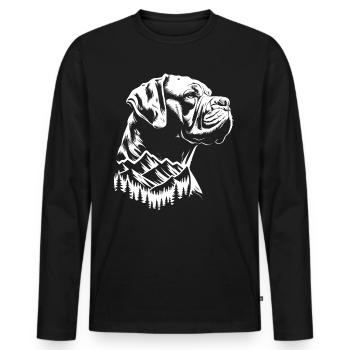 Gesicht Hund Mastiff Berg - Männer Premium Bio Langarmshirt - Schwarz - Vorne - Nico (187cm)