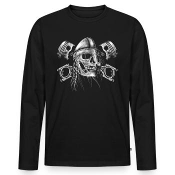 Moto Viking - Männer Premium Bio Langarmshirt - Schwarz - Vorne - Nico (187cm)