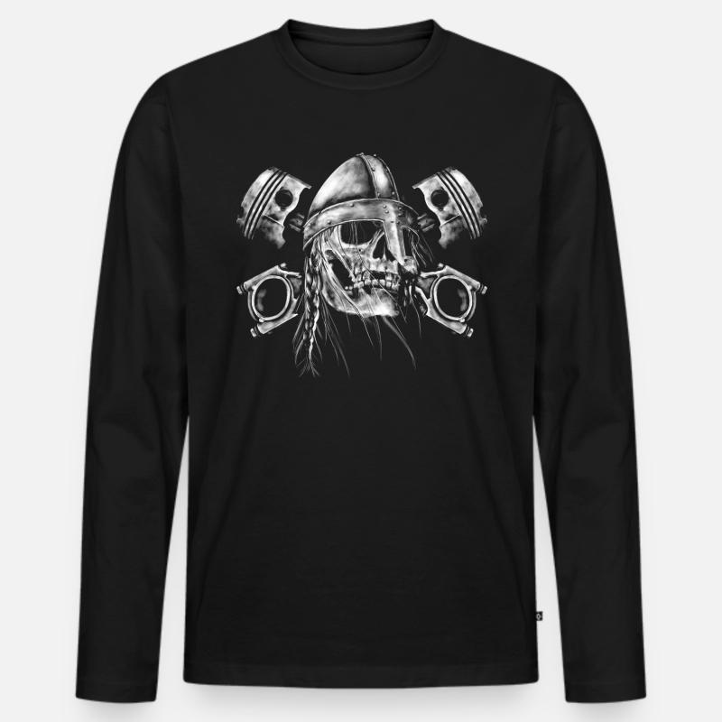 Moto Viking - Männer Premium Bio Langarmshirt - Schwarz