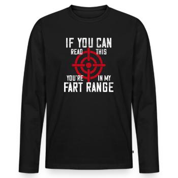 Pet Range Spiritosa Pernacchia Drôle de blague - T-shirt manches longues Premium bio Homme - noir - Devant - Nico (187cm)