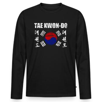 Tae Kwon Do Taekwondo Martial Art Korea Vintage - Men's Premium Organic Long Sleeve Shirt - black - Front - Nico (187cm)
