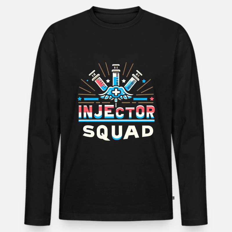 Injector Squad 9 - Männer Premium Bio Langarmshirt - Schwarz