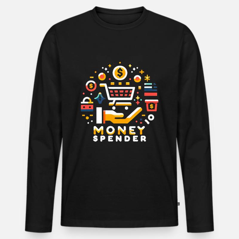 Money Spender 5 - Männer Premium Bio Langarmshirt - Schwarz