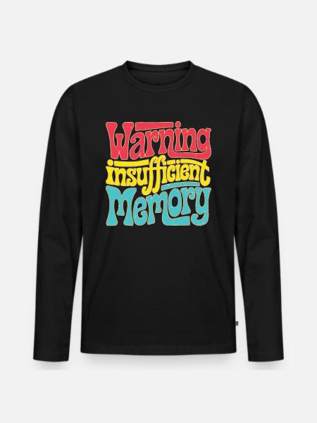 Warning Insufficient Memory 5 - Männer Premium Bio Langarmshirt - Schwarz