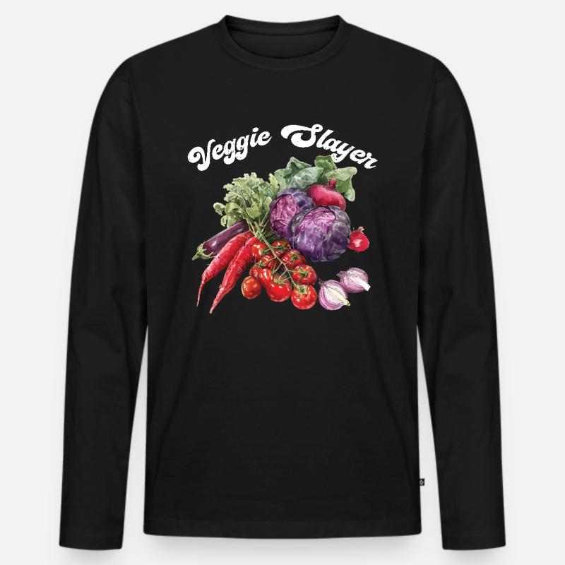 Veggie Slayer 2 - Männer Premium Bio Langarmshirt - Schwarz