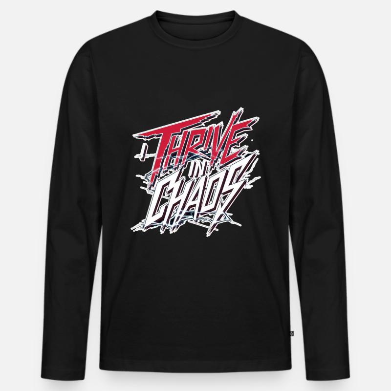 I Thrive In Chaos 9 - Männer Premium Bio Langarmshirt - Schwarz