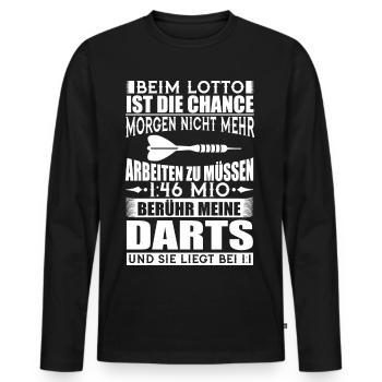 Darts Hobby Sport Dart Dartspieler Pfeil Geschenk - Männer Premium Bio Langarmshirt - Schwarz - Vorne - Nico (187cm)