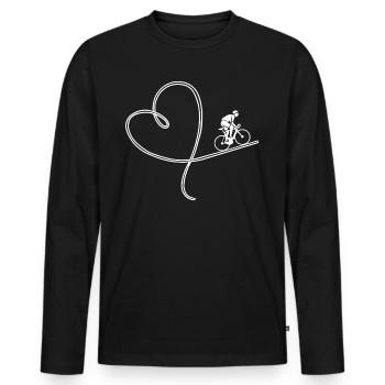 Love road bike racing bike biking cycling - Men's Premium Organic Long Sleeve Shirt - black - Front - Nico (187cm)