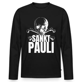 St Pauli. St pauli fan. Paulianer Hamburger fan - Men's Premium Organic Long Sleeve Shirt - black - Front - Nico (187cm)
