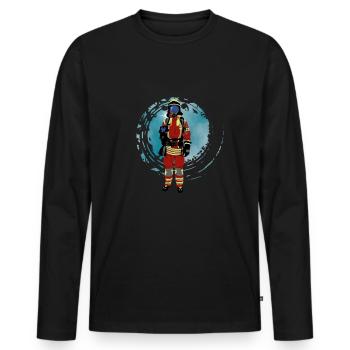 Fire brigade - Men's Premium Organic Long Sleeve Shirt - black - Front - Nico (187cm)
