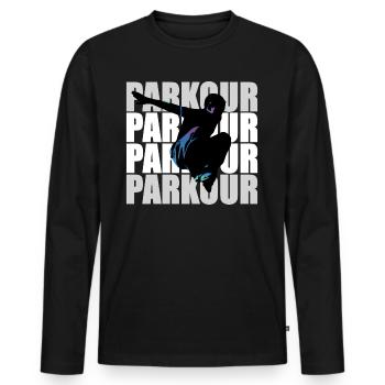 Le parkour - T-shirt manches longues Premium bio Homme - noir - Devant - Nico (187cm)