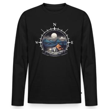 Adventure - Men's Premium Organic Long Sleeve Shirt - black - Front - Nico (187cm)
