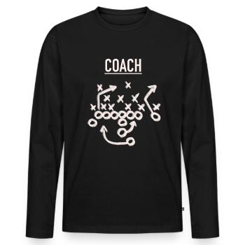 Football américain - T-shirt manches longues Premium bio Homme - noir - Devant - Nico (187cm)