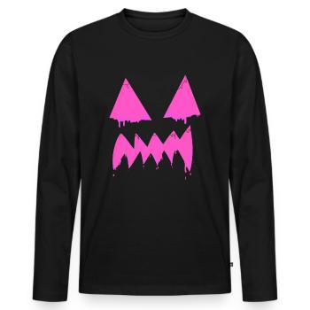Halloween Maske - Männer Premium Bio Langarmshirt - Schwarz - Vorne - Nico (187cm)