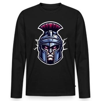 Römischer Soldatenkopf - Männer Premium Bio Langarmshirt - Schwarz - Vorne - Nico (187cm)