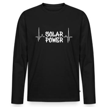 Solarenergie - Männer Premium Bio Langarmshirt - Schwarz - Vorne - Nico (187cm)