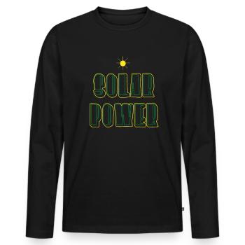 Solar Energie - Männer Premium Bio Langarmshirt - Schwarz - Vorne - Nico (187cm)