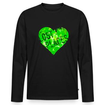Lost Places - Urbex - Männer Premium Bio Langarmshirt - Schwarz - Vorne - Nico (187cm)