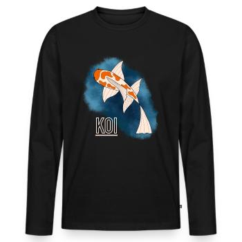 Koi - Männer Premium Bio Langarmshirt - Schwarz - Vorne - Nico (187cm)