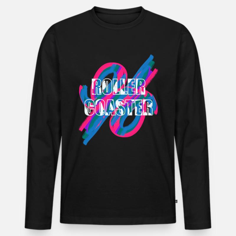 Achterbahn - Roller Coaster - Männer Premium Bio Langarmshirt - Schwarz