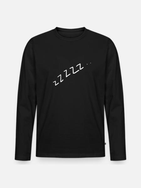 Langschläfer - Männer Premium Bio Langarmshirt - Schwarz