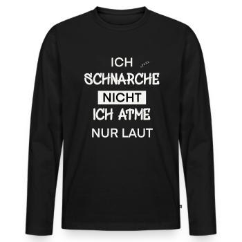 Schlafen - Schnarchen - Männer Premium Bio Langarmshirt - Schwarz - Vorne - Nico (187cm)