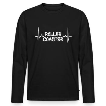 Achterbahn Herzschlag - Männer Premium Bio Langarmshirt - Schwarz - Vorne - Nico (187cm)