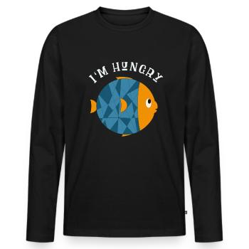 Süßer kleiner Fisch - Männer Premium Bio Langarmshirt - Schwarz - Vorne - Nico (187cm)