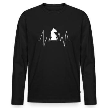 Schach - Männer Premium Bio Langarmshirt - Schwarz - Vorne - Nico (187cm)