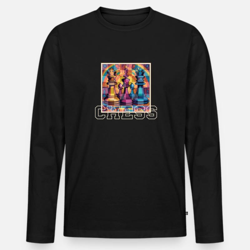 Schach - Männer Premium Bio Langarmshirt - Schwarz