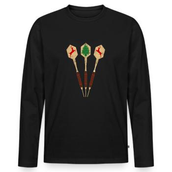 Dartpfeile - Weihnachten - Männer Premium Bio Langarmshirt - Schwarz - Vorne - Nico (187cm)