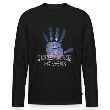 I Need Some Space - Männer Premium Bio Langarmshirt - Schwarz - Vorne - Nico (187cm)