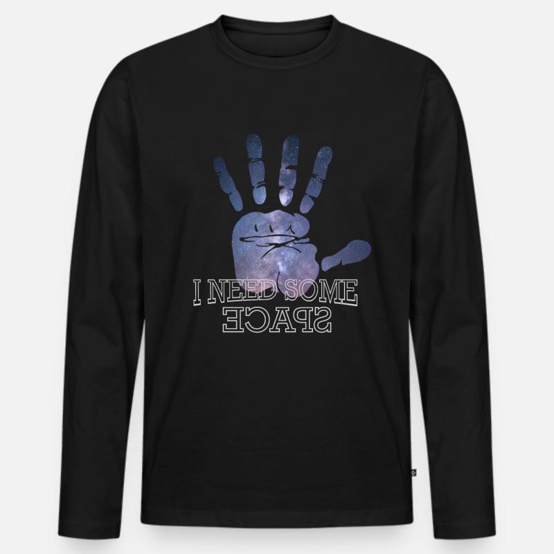 I Need Some Space - Männer Premium Bio Langarmshirt - Schwarz