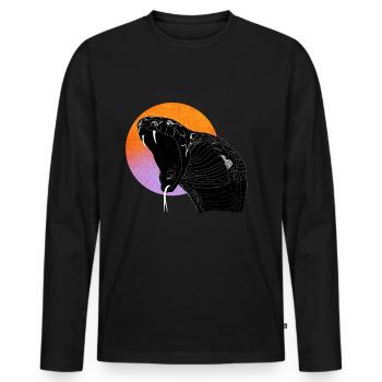Schlange - Männer Premium Bio Langarmshirt - Schwarz - Vorne - Nico (187cm)