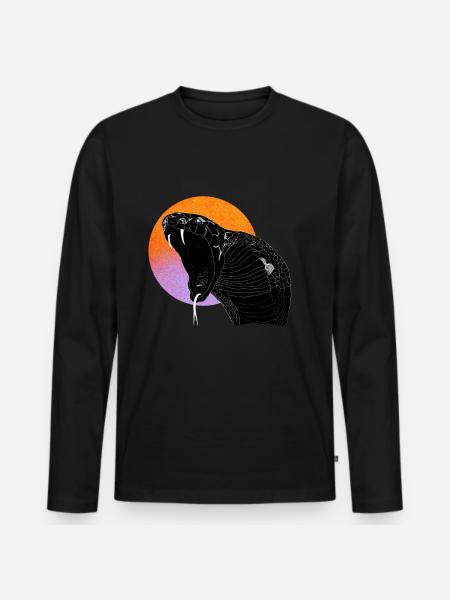 Schlange - Männer Premium Bio Langarmshirt - Schwarz