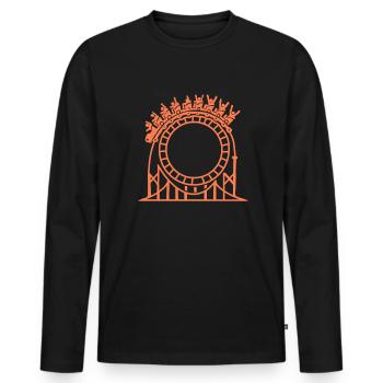 Achterbahn - Männer Premium Bio Langarmshirt - Schwarz - Vorne - Nico (187cm)