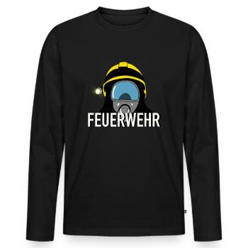 Feuerwehr - Männer Premium Bio Langarmshirt - Schwarz - Vorne - Nico (187cm)