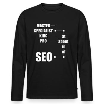 SEO - Marketing - Männer Premium Bio Langarmshirt - Schwarz - Vorne - Nico (187cm)
