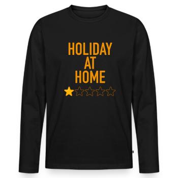 Urlaub zu Hause - Männer Premium Bio Langarmshirt - Schwarz - Vorne - Nico (187cm)