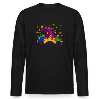 Karneval Fasching - Männer Premium Bio Langarmshirt - Schwarz - Vorne - Nico (187cm)
