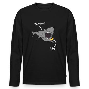 Monday - Fun for Work - Men's Premium Organic Long Sleeve Shirt - black - Front - Nico (187cm)