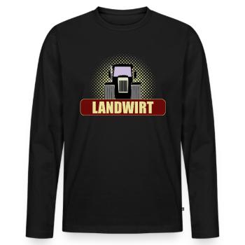 Landwirt - Bauer - Männer Premium Bio Langarmshirt - Schwarz - Vorne - Nico (187cm)