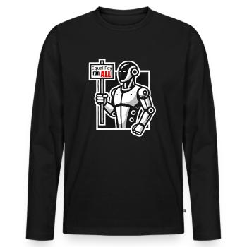 Robot Strike - Men's Premium Organic Long Sleeve Shirt - black - Front - Nico (187cm)