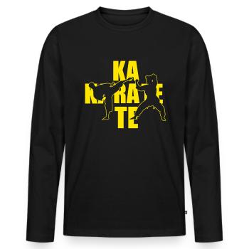 Karate - Männer Premium Bio Langarmshirt - Schwarz - Vorne - Nico (187cm)