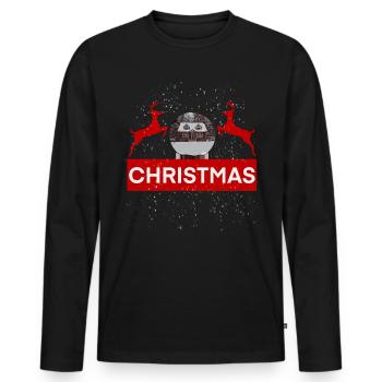 Noël avec des rennes - T-shirt manches longues Premium bio Homme - noir - Devant - Nico (187cm)