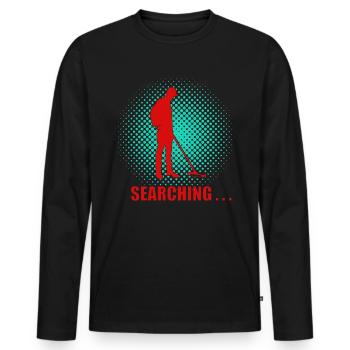 Sondengänger - Sondeln - Männer Premium Bio Langarmshirt - Schwarz - Vorne - Nico (187cm)