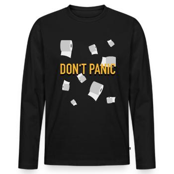 Papier toilette - Pas de panique - T-shirt manches longues Premium bio Homme - noir - Devant - Nico (187cm)