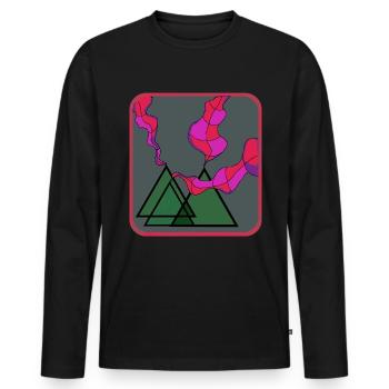 Mountains - Men's Premium Organic Long Sleeve Shirt - black - Front - Nico (187cm)