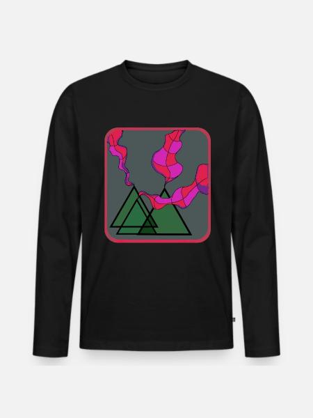 Berge - Männer Premium Bio Langarmshirt - Schwarz